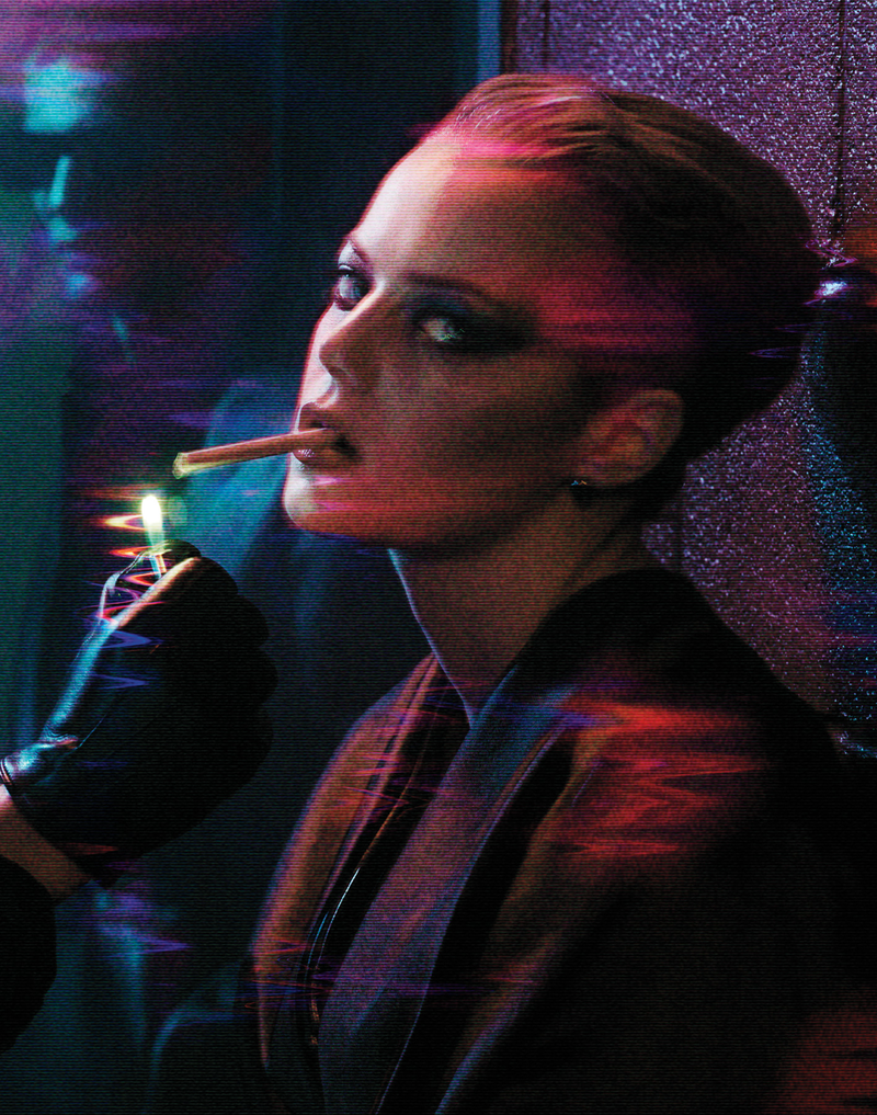 Illustration for article titled Emma Stone pays tribute to Blade Runner with stunning photoshoot